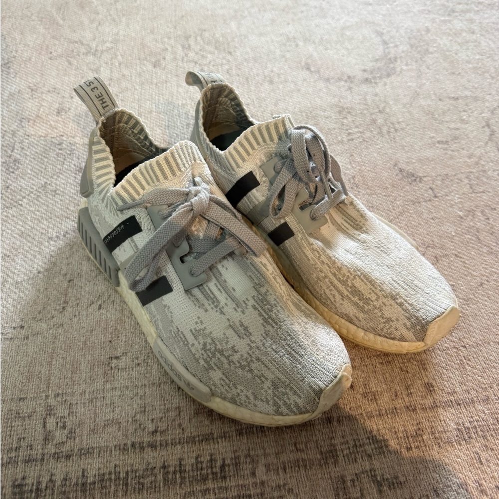 Adidas Primeknit NMD Sneakers in Gray and Cream